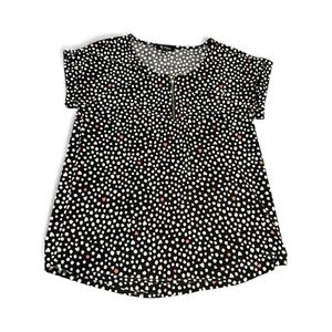 Lily Morgan Black & White Polka Dot Top Zip Front Women’s M